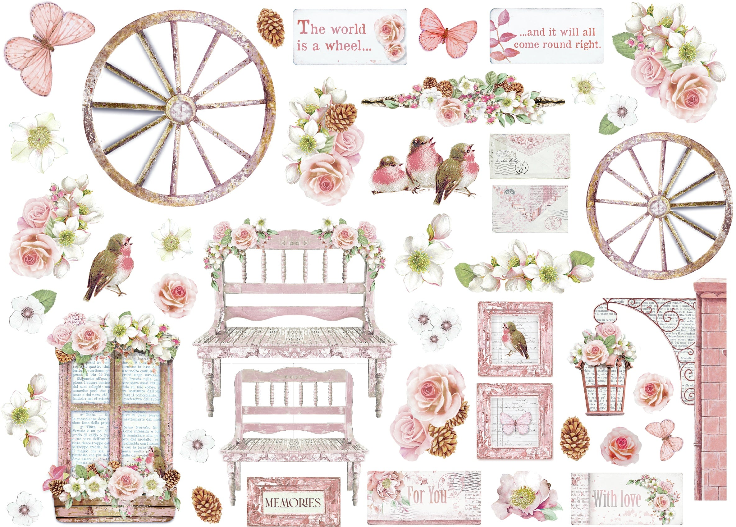 Stamperia ROSELAND Chipboard Die Cuts