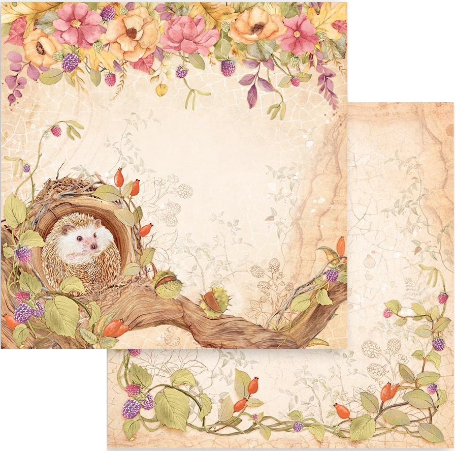 Stamperia Woodland HEDGEHOG 12X12 Scrapbook Paper