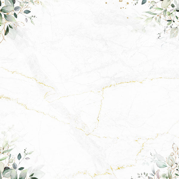 Scrapbook Customs EUCALYPTUS &amp; GOLD 12”X12” Paper Pack