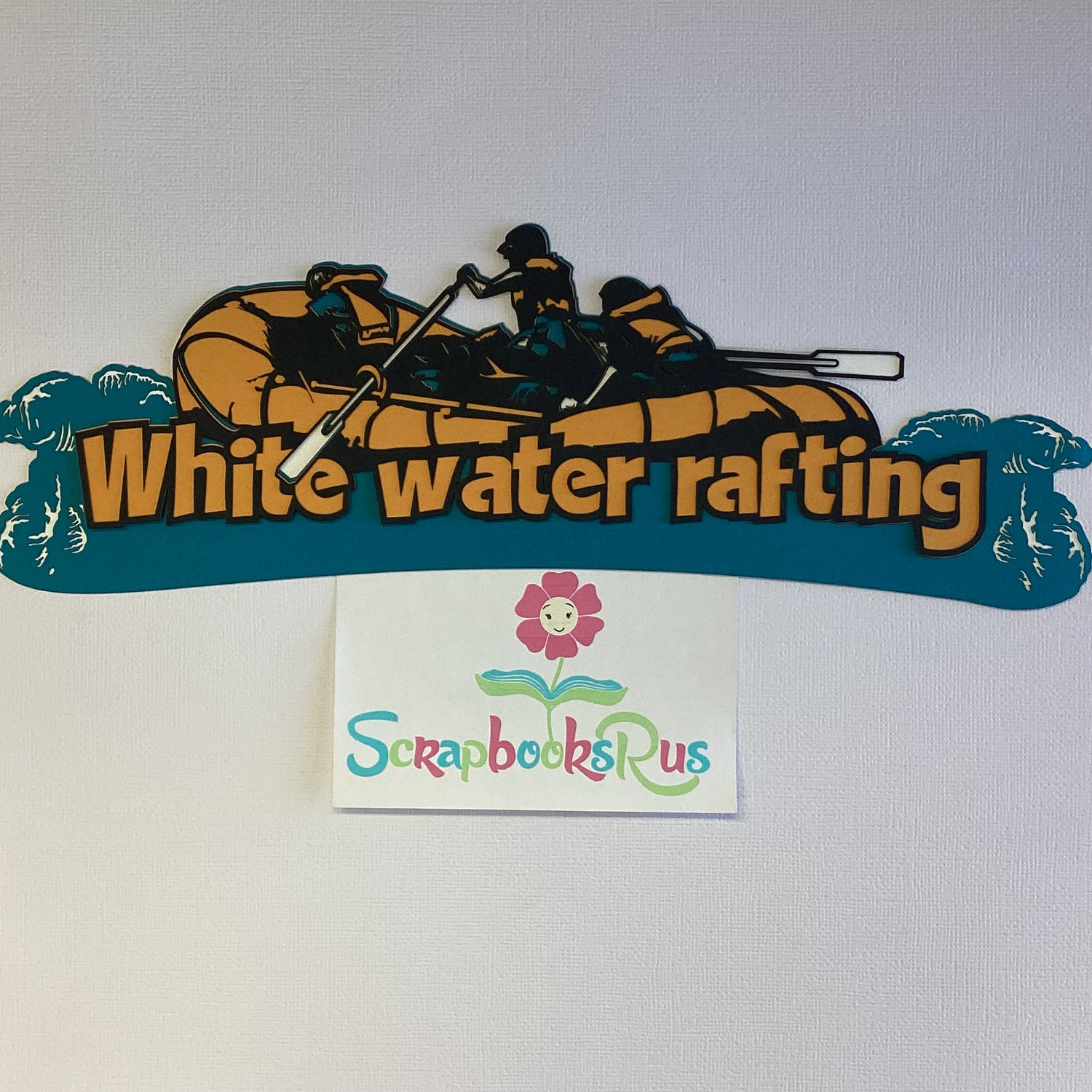 Laser Cut WHITE WATER RAFTING Diecut Scrapbook Title