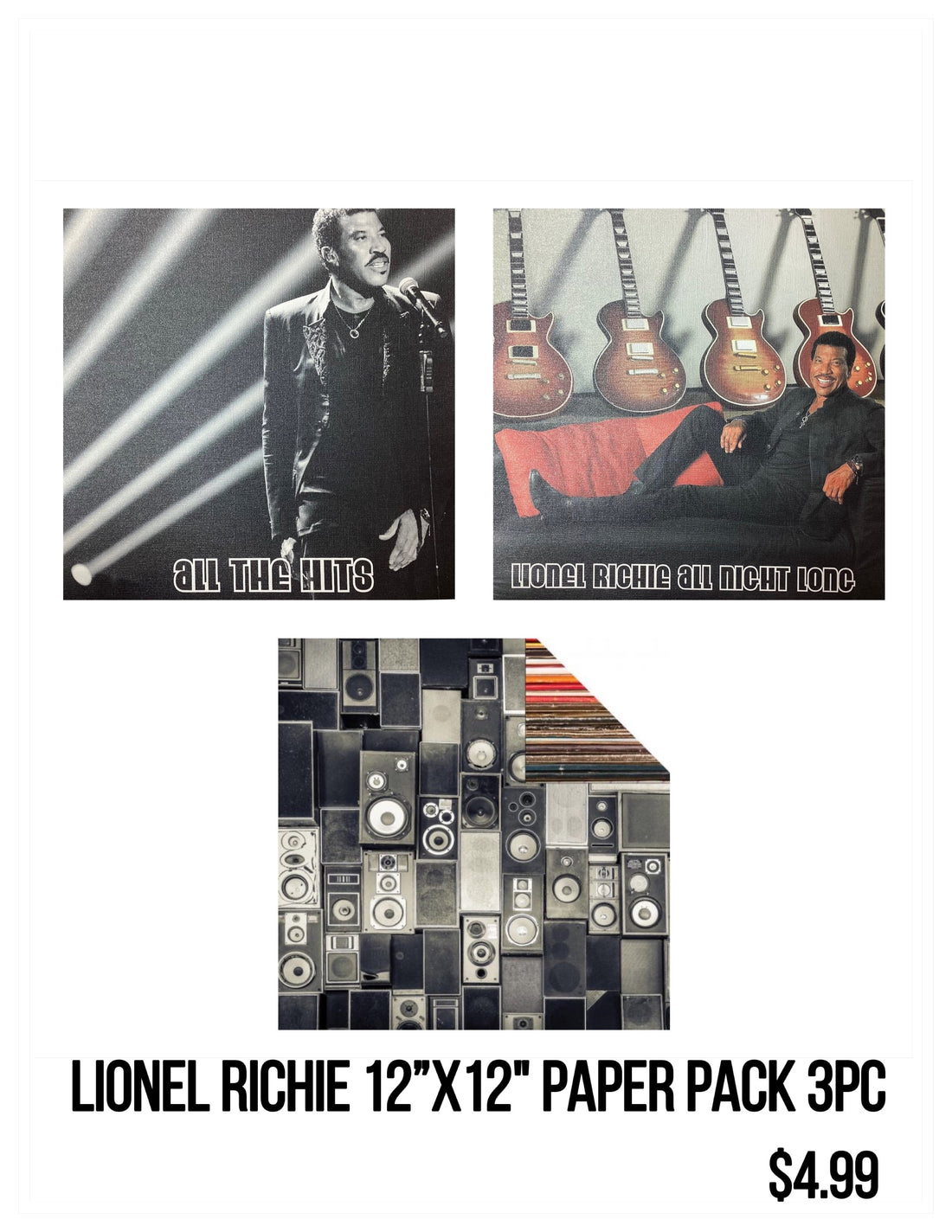 Scrapbooksrus LIONEL RICHIE 12"x12" Scrapbook Paper Pack 3pc