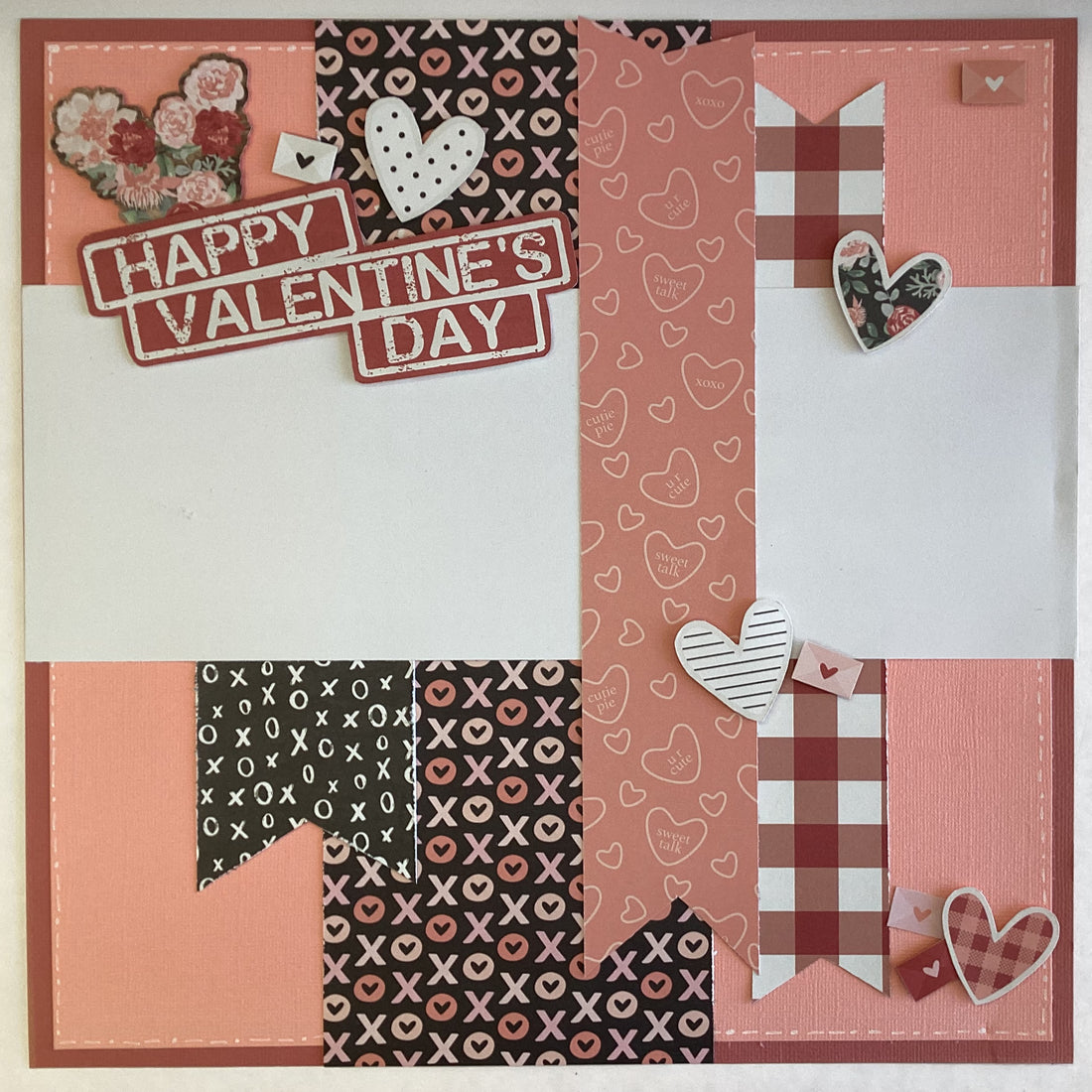 Premade HAPPY VALENTINE’S DAY 12&quot;X12&quot; Scrapbook Page