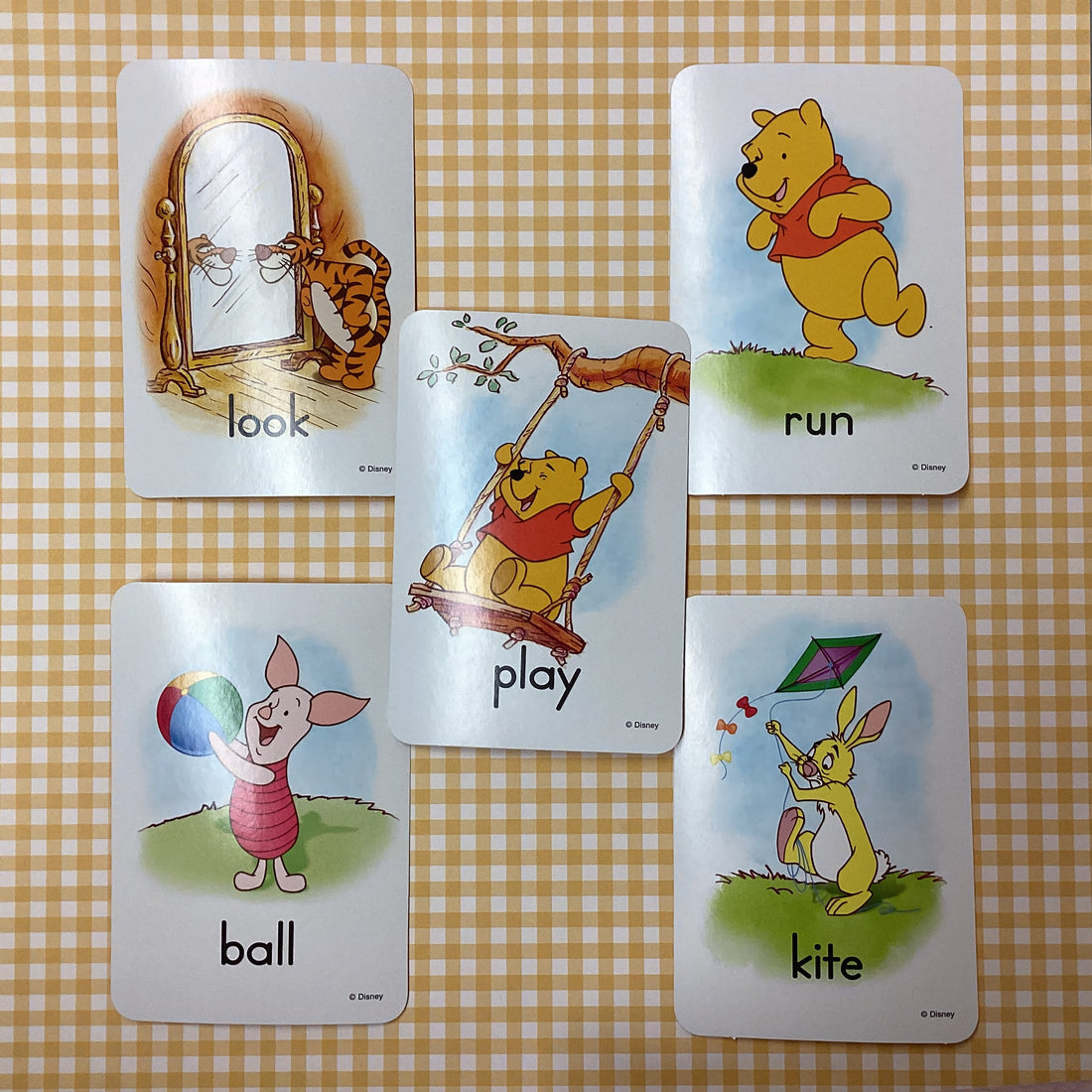 Disney WINNIE THE POOH Word Cards 5pc