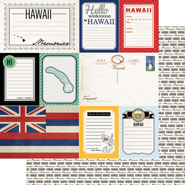 HAWAII DS VINTAGE JOURNAL 12&quot;X12&quot; Scrapbook Customs Paper