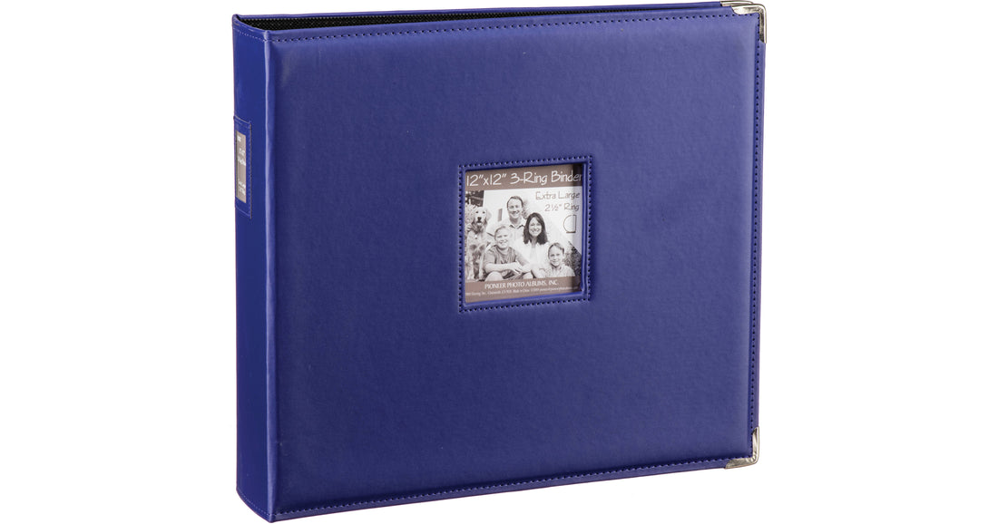 Pioneer Sewn Frame Leatherette BRIGHT PURPLE 3-Ring 12"X12" Memory Scrapbook Album