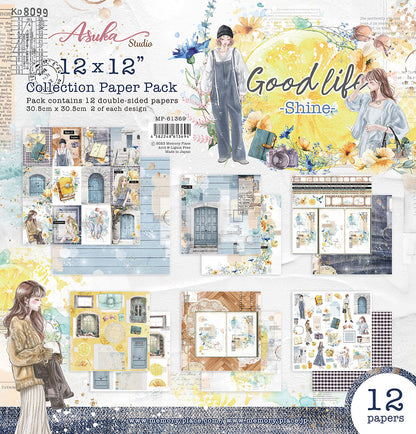 Asuka Studio GOOD LIFE SHINE 12”X12” Scrapbook Paper Pack 12pc