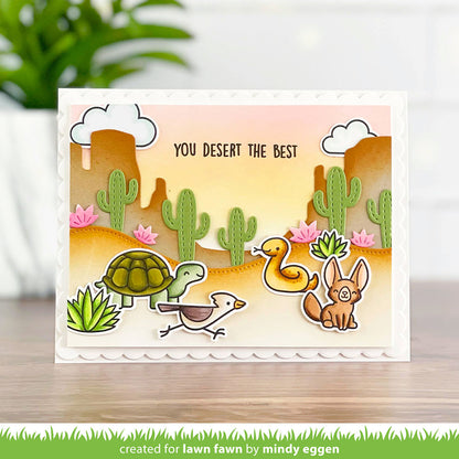 Lawn Fawn Cuts CACTUS HILLSIDE BORDER Custom Craft Dies 3pc