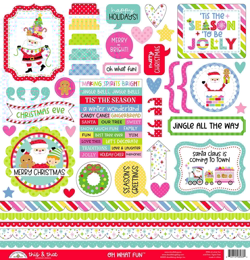 Doodlebug OH WHAT FUN 12”X12” Paper Pack 13pc