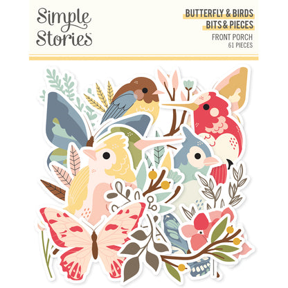Simple Stories FRONT PORCH BUTTERFLIES &amp; BIRDS Bits &amp; Pieces 61pc