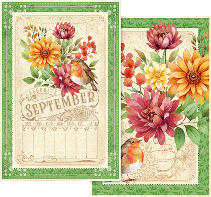 Graphic 45 SEASON TO CELEBRATE Calendar Ephemera Cards