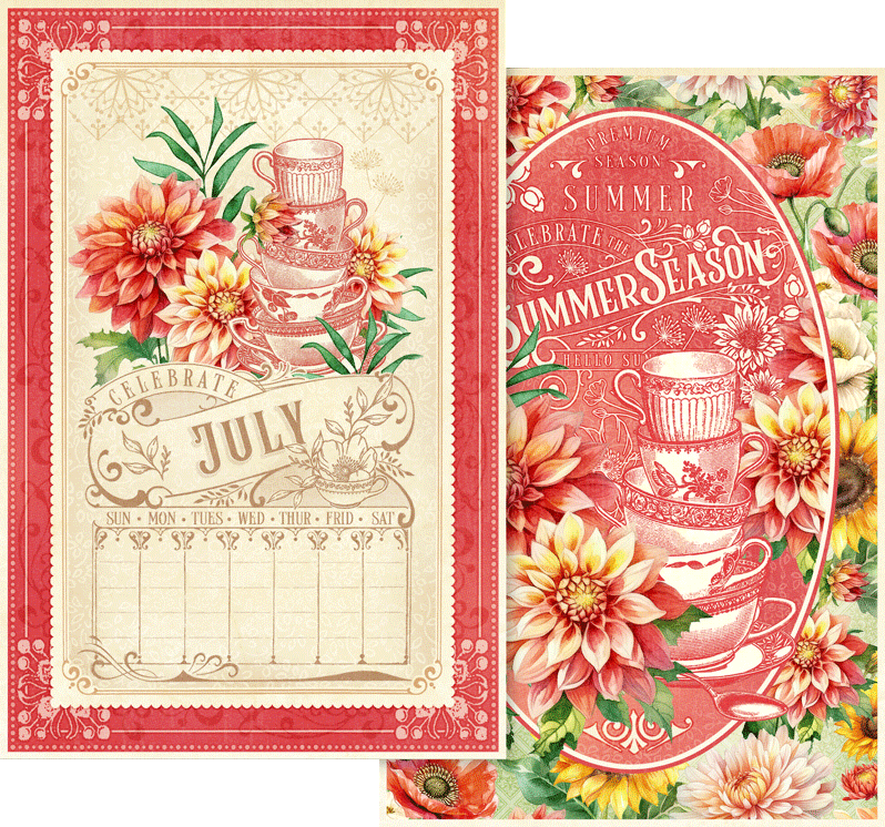 Graphic 45 SEASON TO CELEBRATE Calendar Ephemera Cards