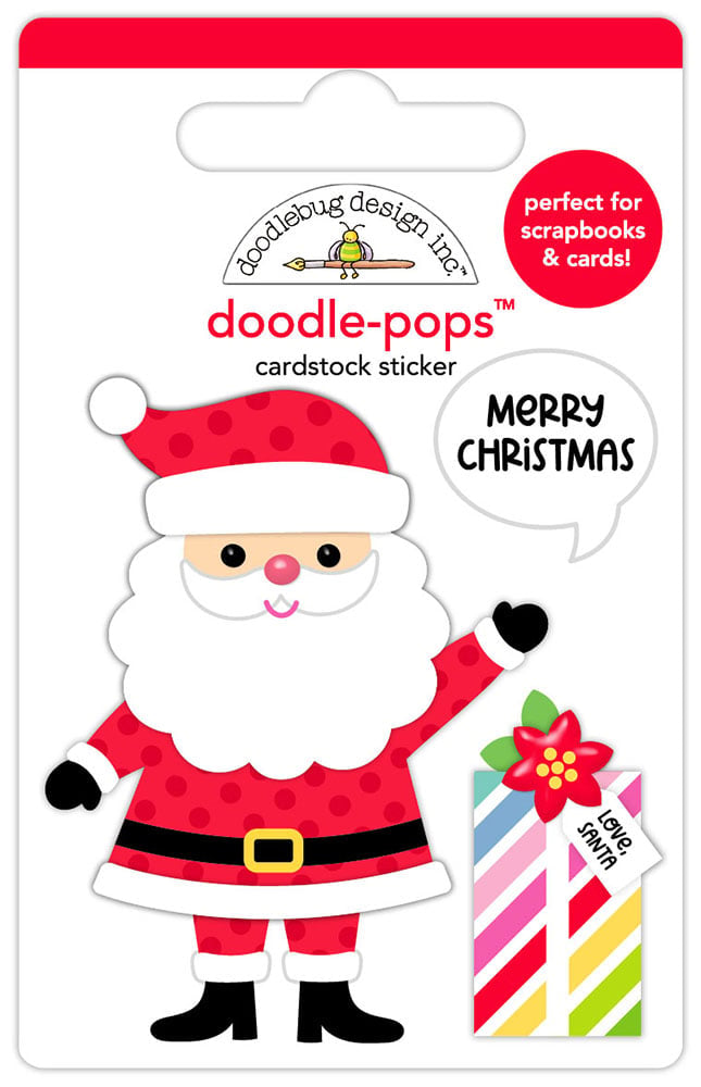 Doodlebug Doodle-Pops Oh What Fun HELLO SANTA 3D Stickers