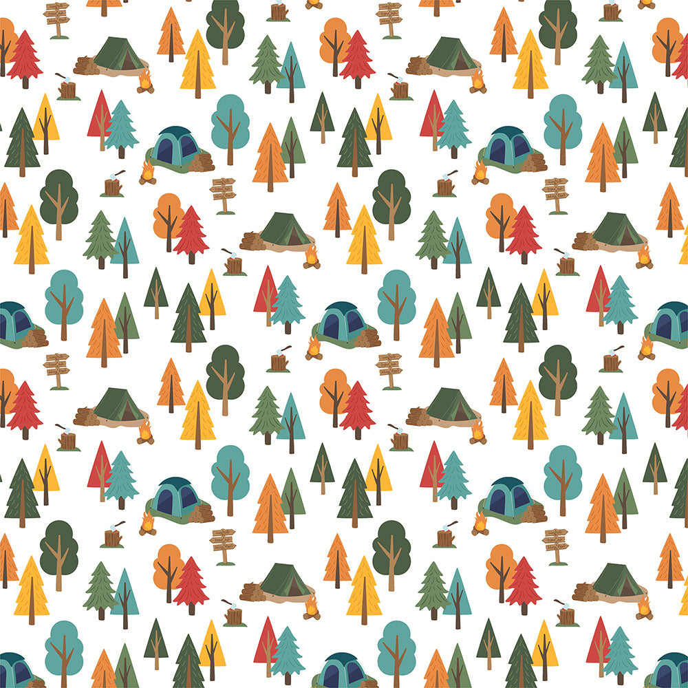 Echo Park Into The Wild SETTING UP CAMP 12”X12” Scrapbook Paper