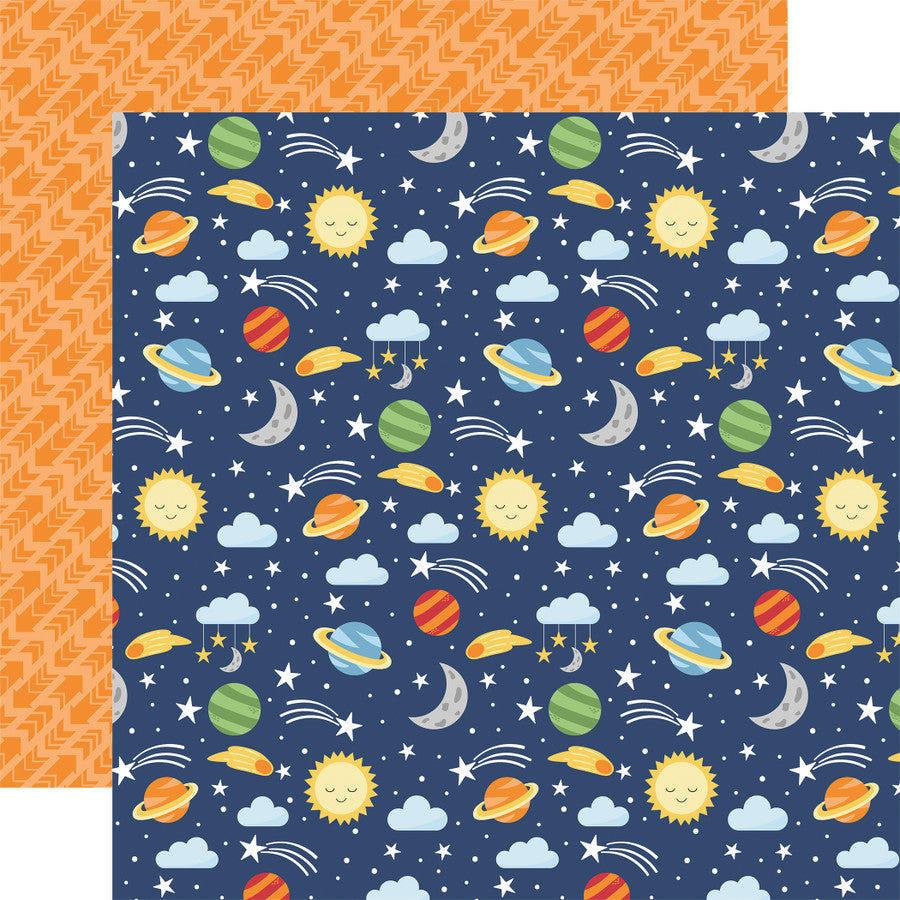 Echo Park My Little Boy UP IN SPACE 12&quot;x12&quot; Scrapbook Paper