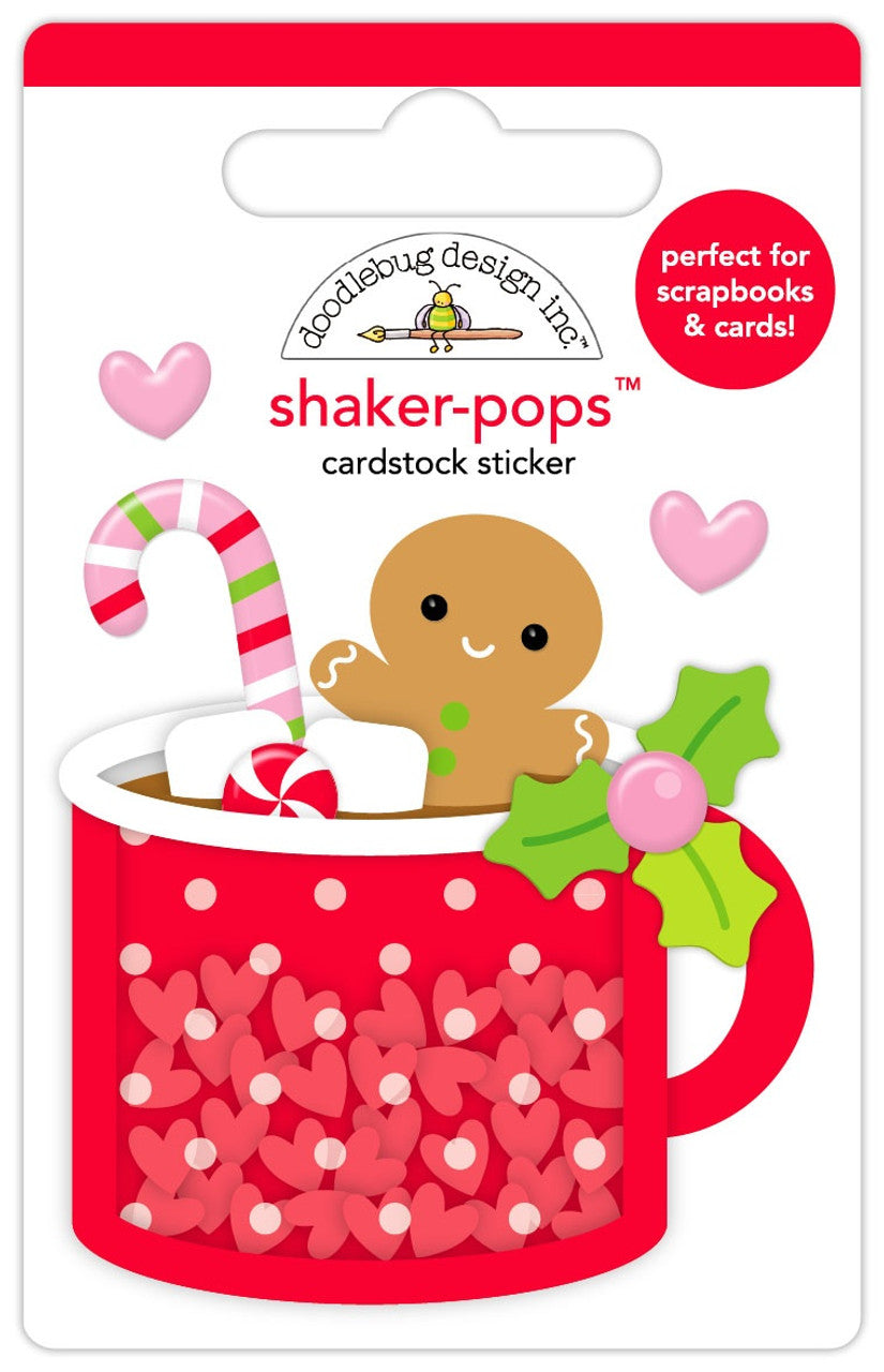 Doodlebug Shaker-Pops Oh What Fun HEARTWARMING 3D Stickers