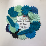 ScrapbooksRus Daisies & Leaves 26pc Flowers