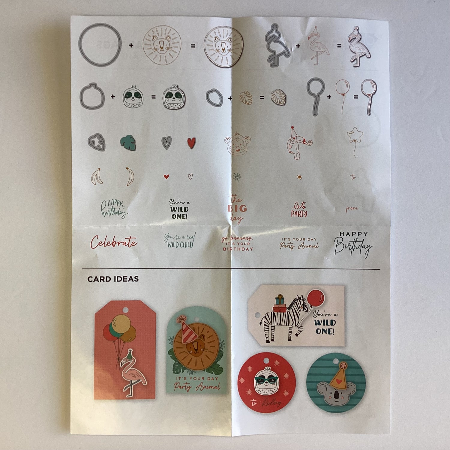 Diamond Press PARTY ANIMAL TAGS Stamp &amp; Die Set