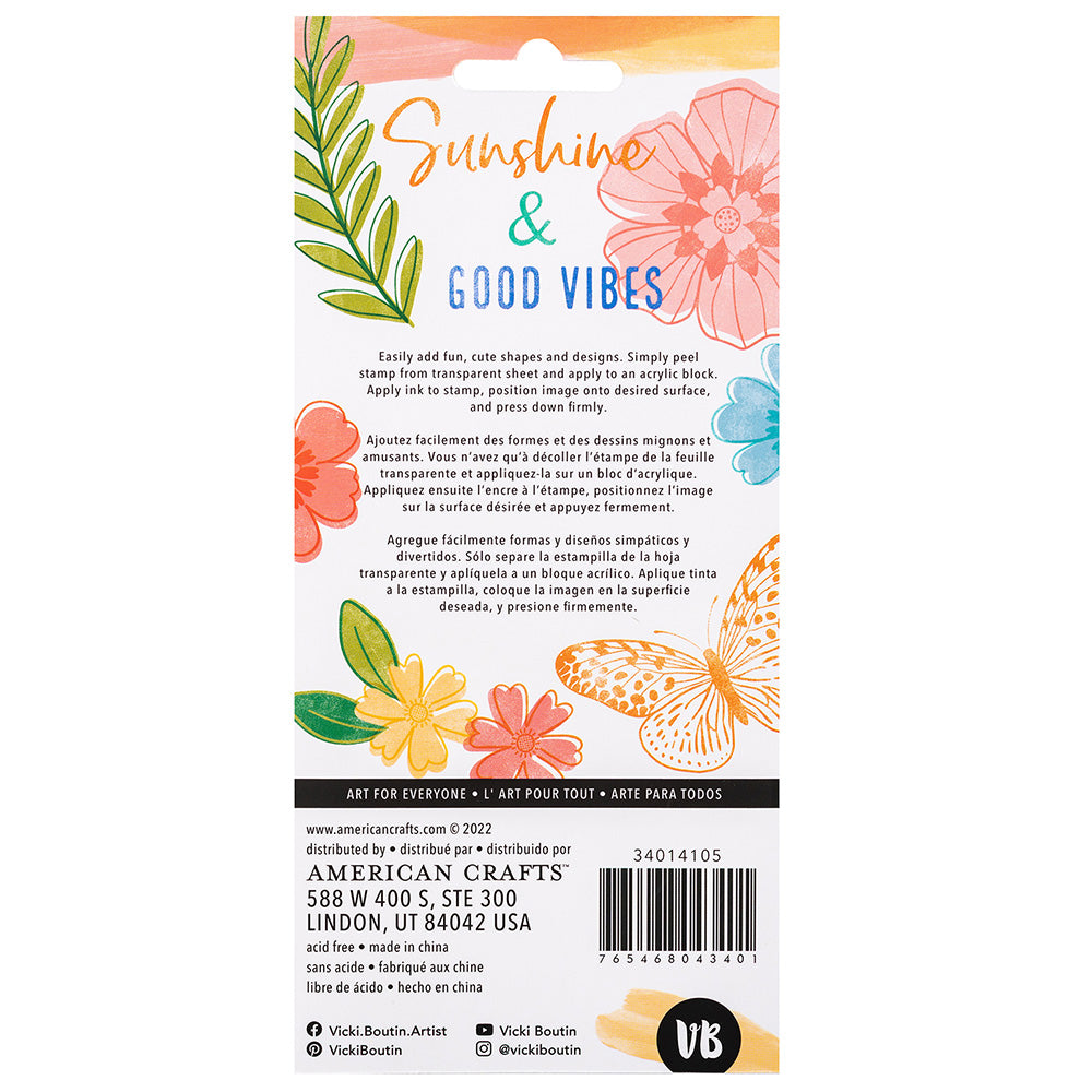 Vicki Boutin WHERE TO NEXT Sunshine &amp; Good Vibes Stamps 10pc