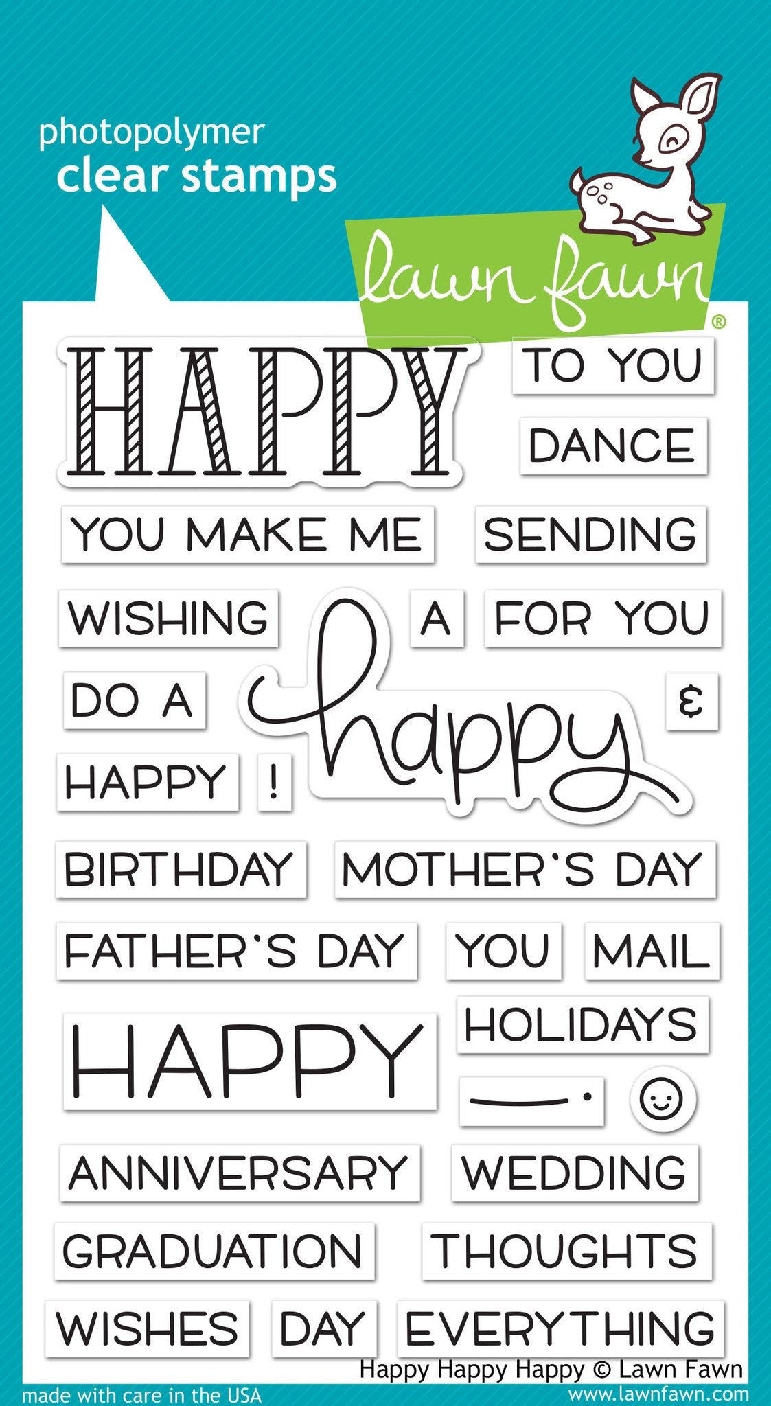 Lawn Fawn HAPPY HAPPY HAPPY Stamp &amp; Die Set