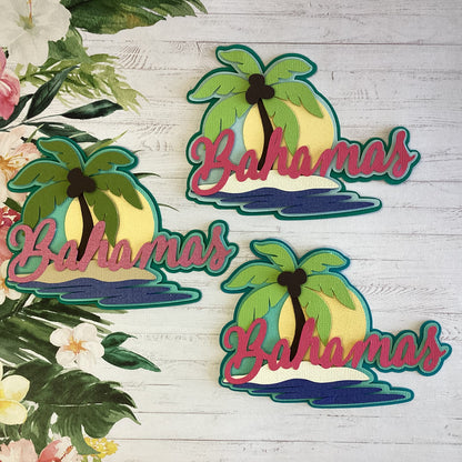 BAHAMAS Travel 3D Scrapbook Die Cut Embellishment