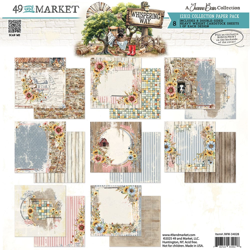 49 and Market WHISPERING WAY 12X12 Collection Paper Pack