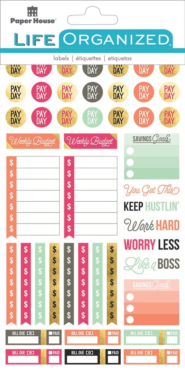 Paper House Life Organized BUDGET WEEKLY PLANNER Sticker Pack