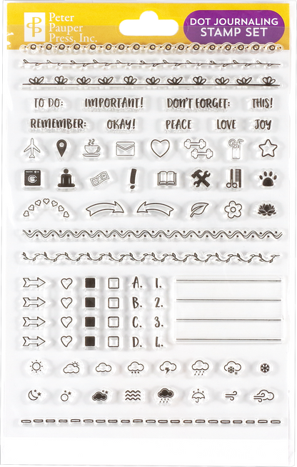 Peter Pauper DOT JOURNALING Clear Silicone Stamp Set