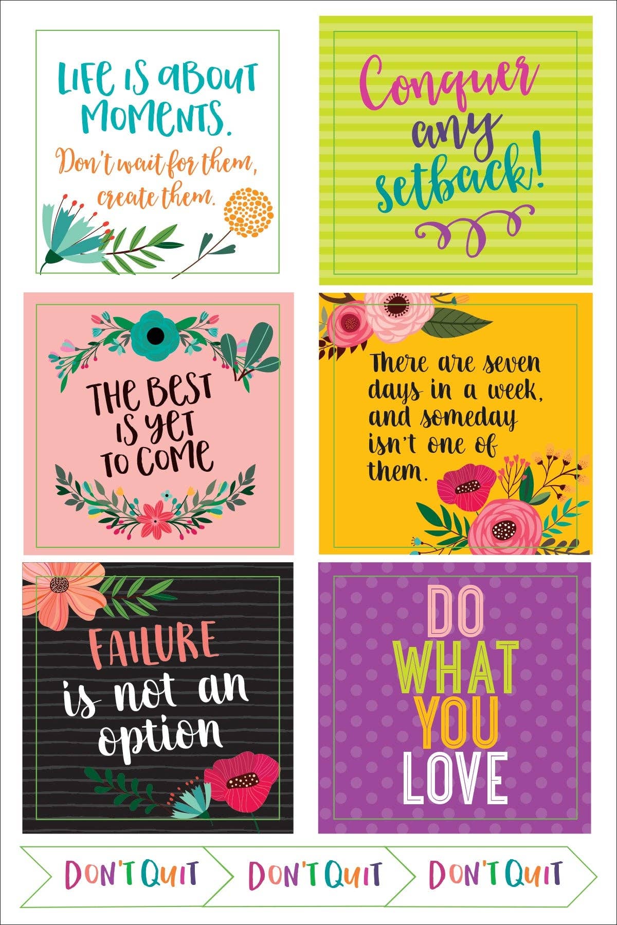 Peter Pauper Planner Stickers WAKE UP KICK ASS REPEAT Essentials