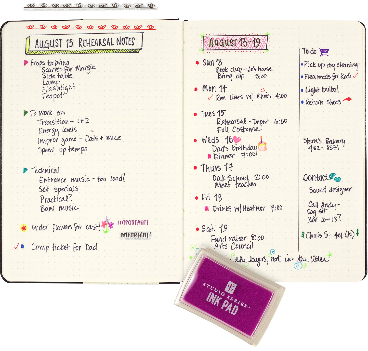 Peter Pauper DOT JOURNALING Clear Silicone Stamp Set