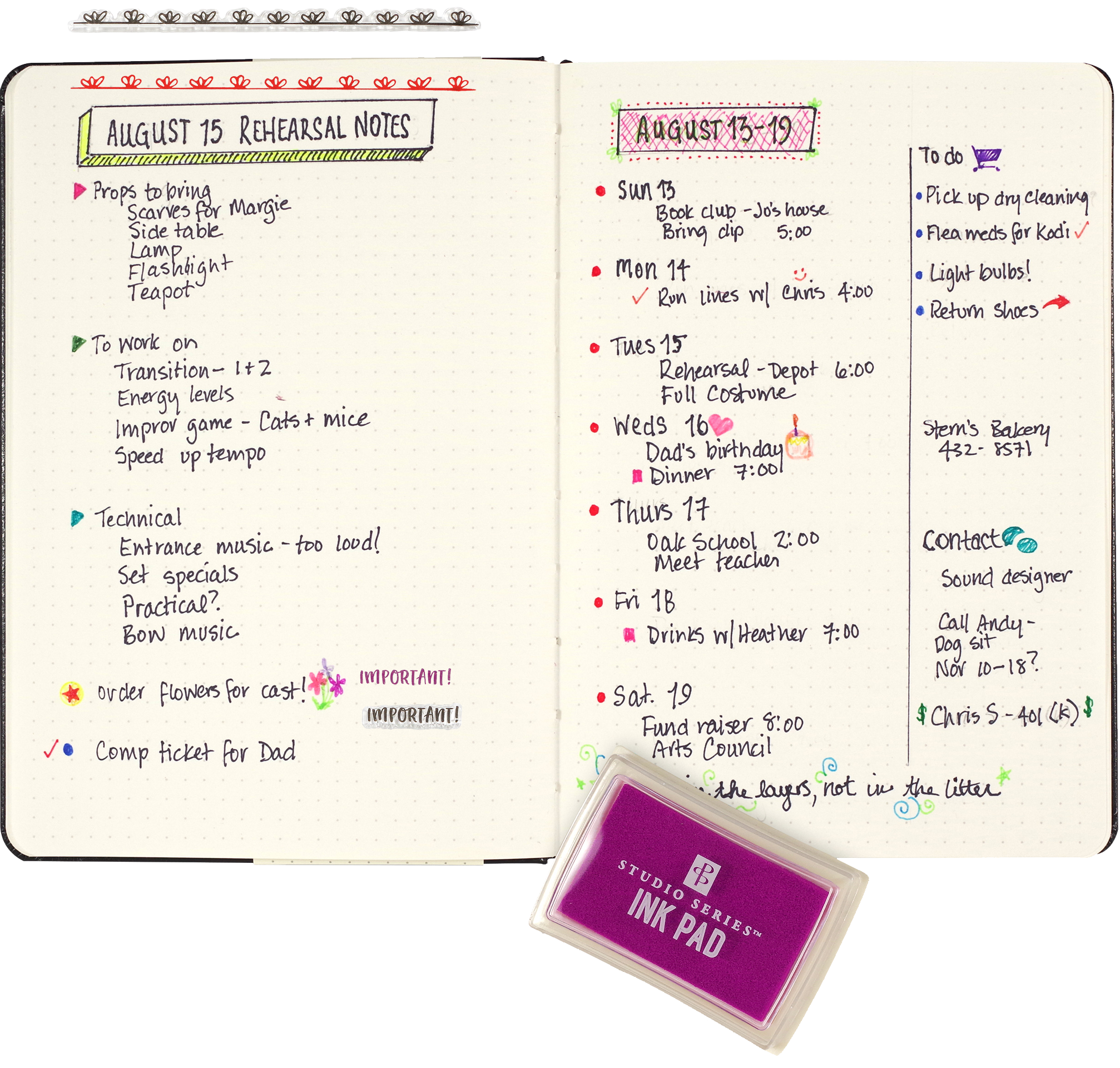 Peter Pauper DOT JOURNALING Clear Silicone Stamp Set