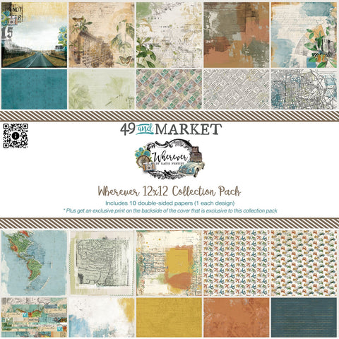 49 and Market WHEREVER 12”X12” Scrapbook Collection Pack 10pc