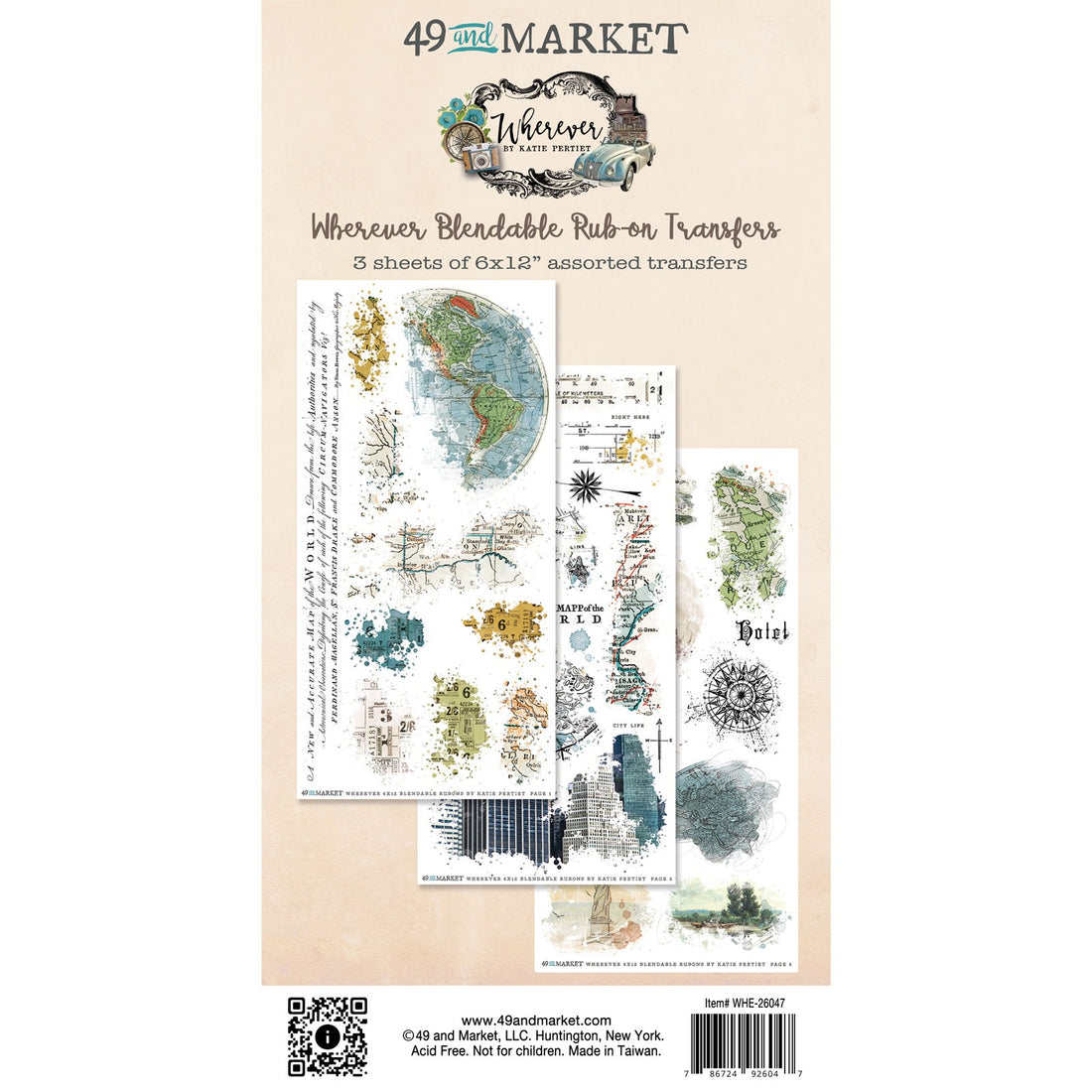 49 and Market WHEREVER BLENDABLE RUB-ON TRANSFERS 3 Sheets
