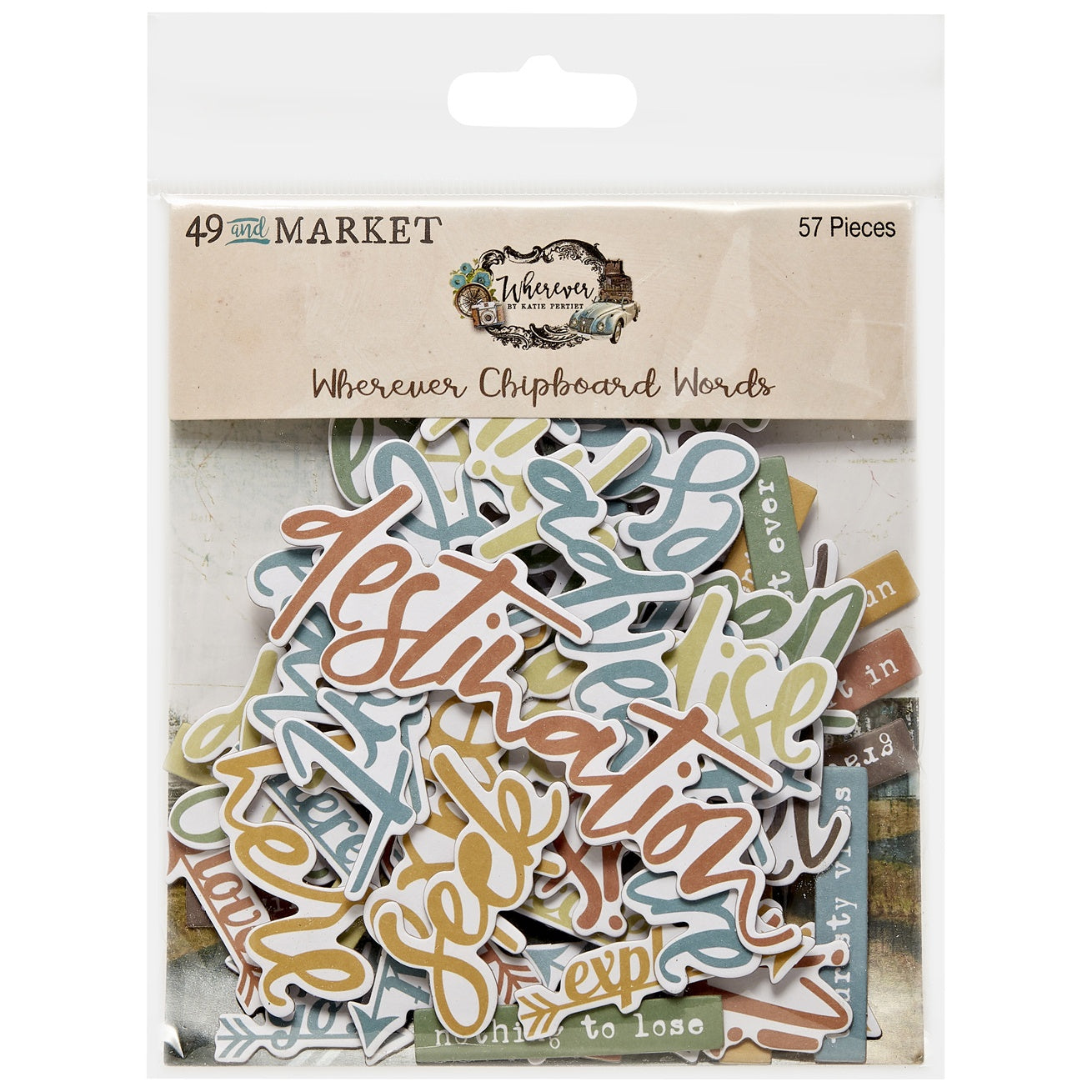 49 and Market WHEREVER CHIPBOARD WORDS 57pc