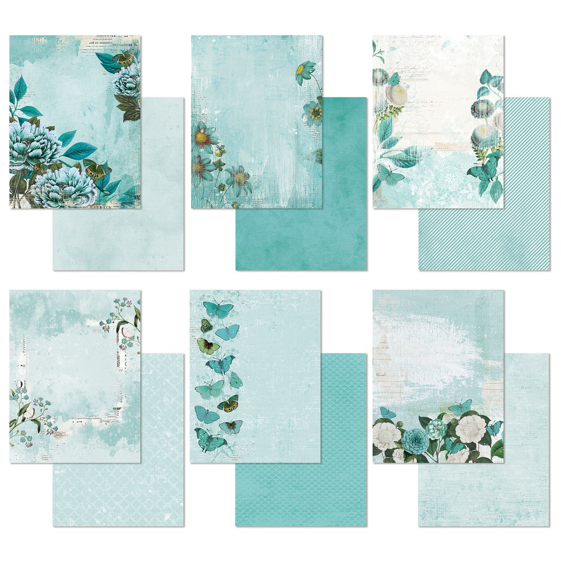 49 and Market Color Swatch TEAL 6”X8” MINI COLLECTION Paper Pack 18 Sheets