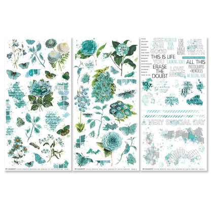 49 and Market Color Swatch TEAL RUB-ON TRANSFER SET