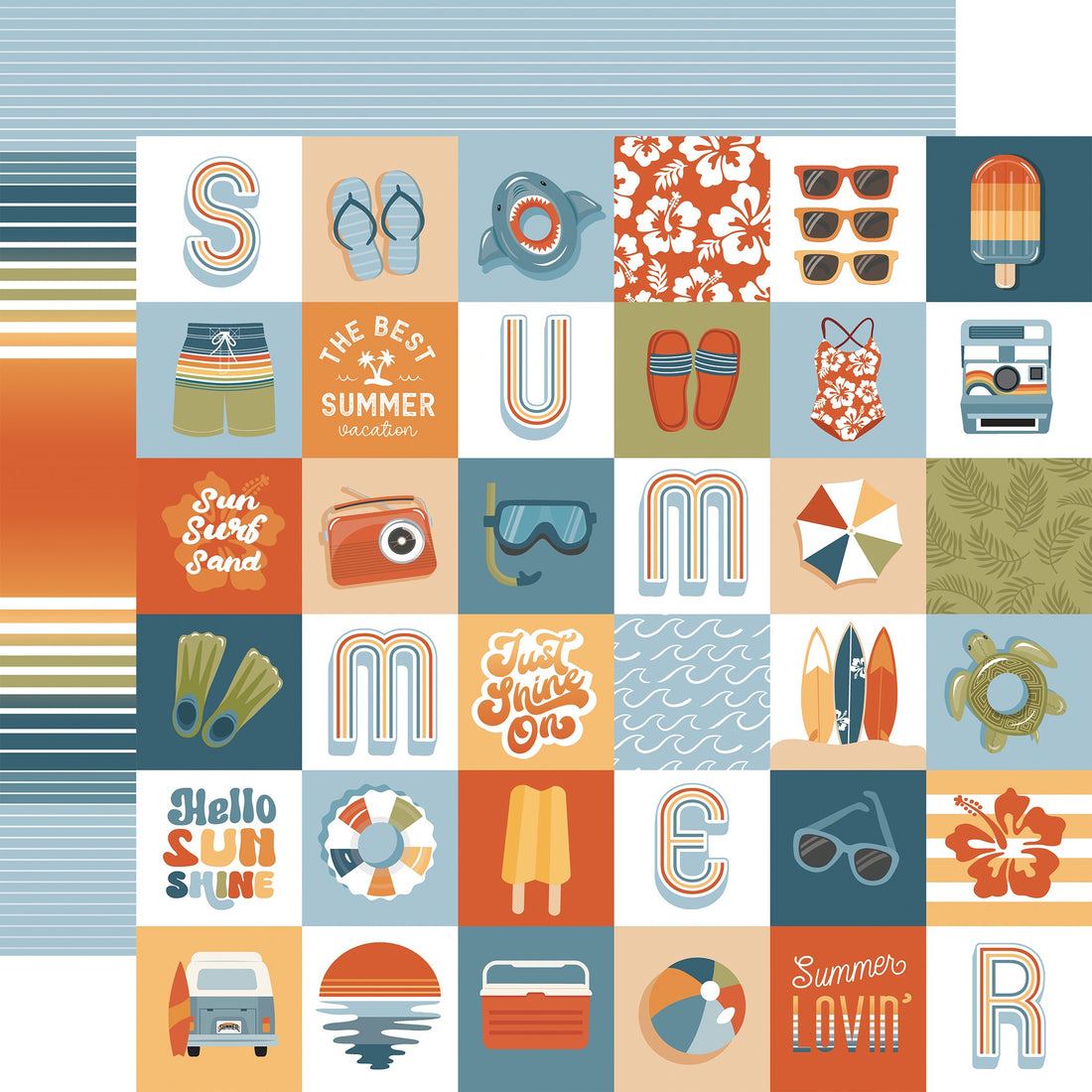 Echo Park SUMMER VIBES 12"X12" DoubleSided Scrapbook Paper