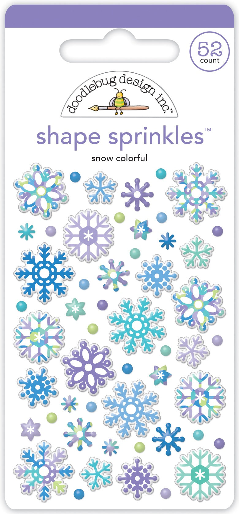 Doodlebug SNOW COLORFUL Shape Sprinkles 52pc