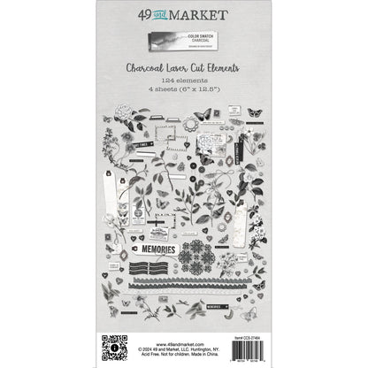 49 and Market Color Swatch CHARCOAL LASER CUT ELEMENTS 124pc