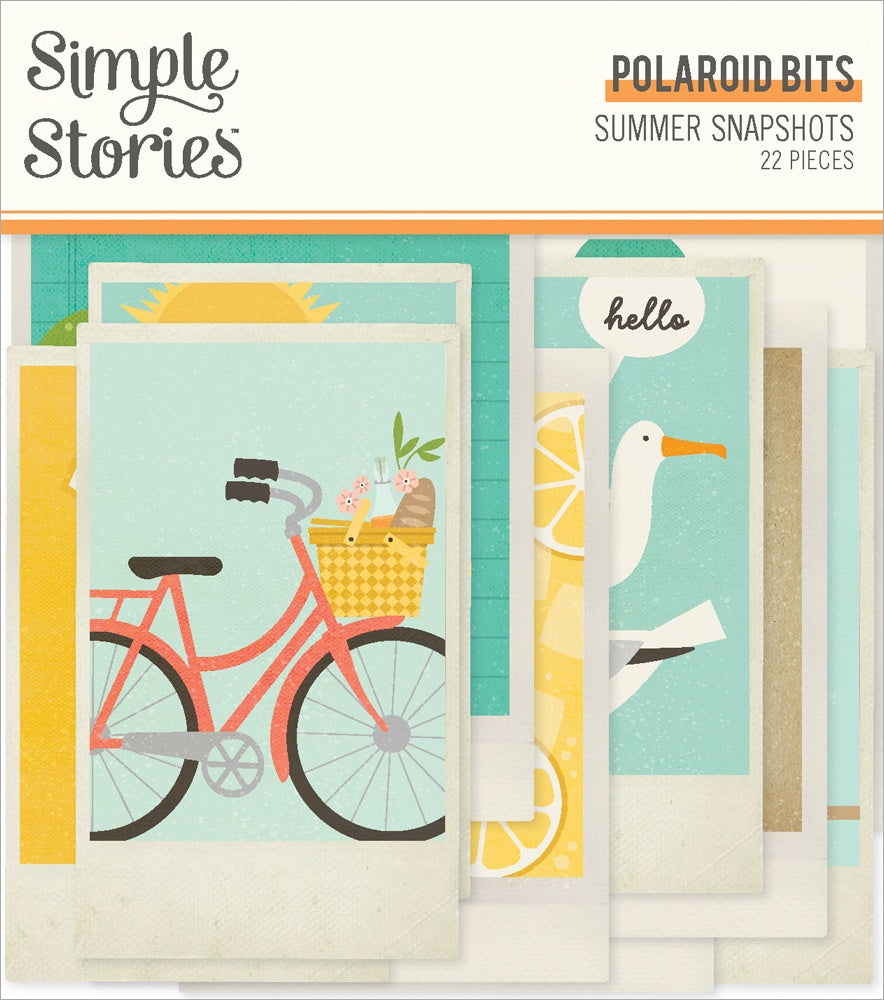 Simple Stories SUMMER SNAPSHOTS Polaroid Bits &amp; Pieces DieCuts 22pc