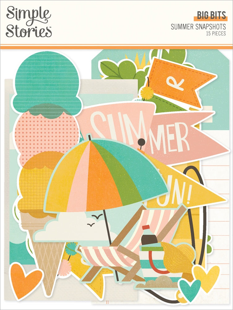 Simple Stories SUMMER SNAPSHOTS Big Bits DieCuts 15pc