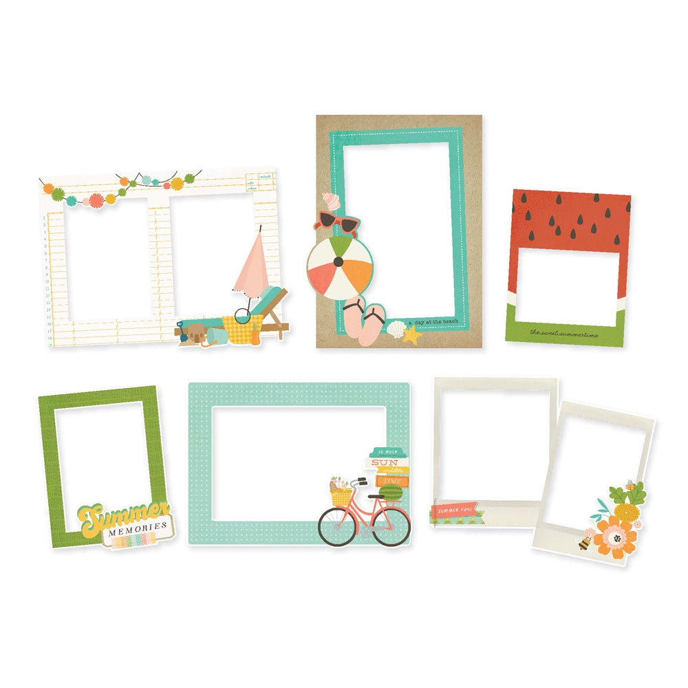 Simple Stories SUMMER SNAPSHOTS Chipboard Frames 6pc