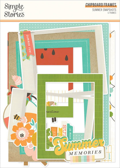 Simple Stories SUMMER SNAPSHOTS Chipboard Frames 6pc