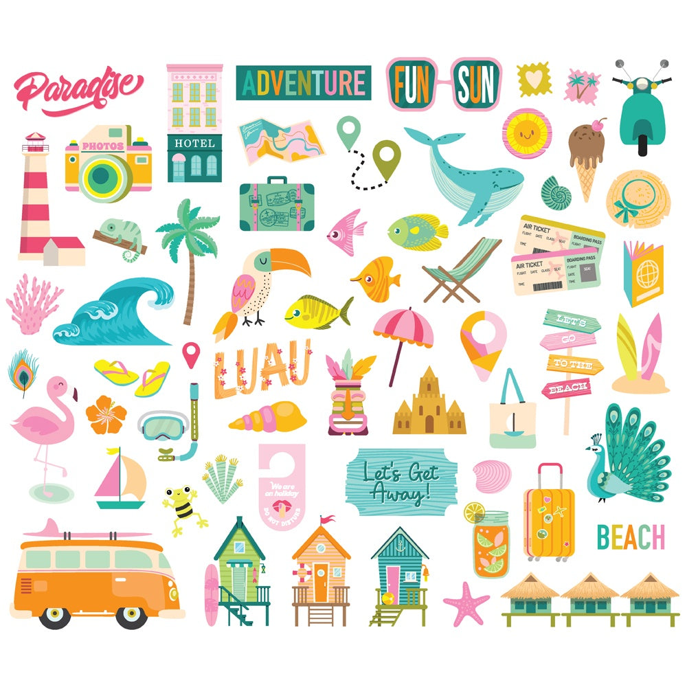 Simple Stories JUST BEACHY Bits &amp; Pieces 60pc