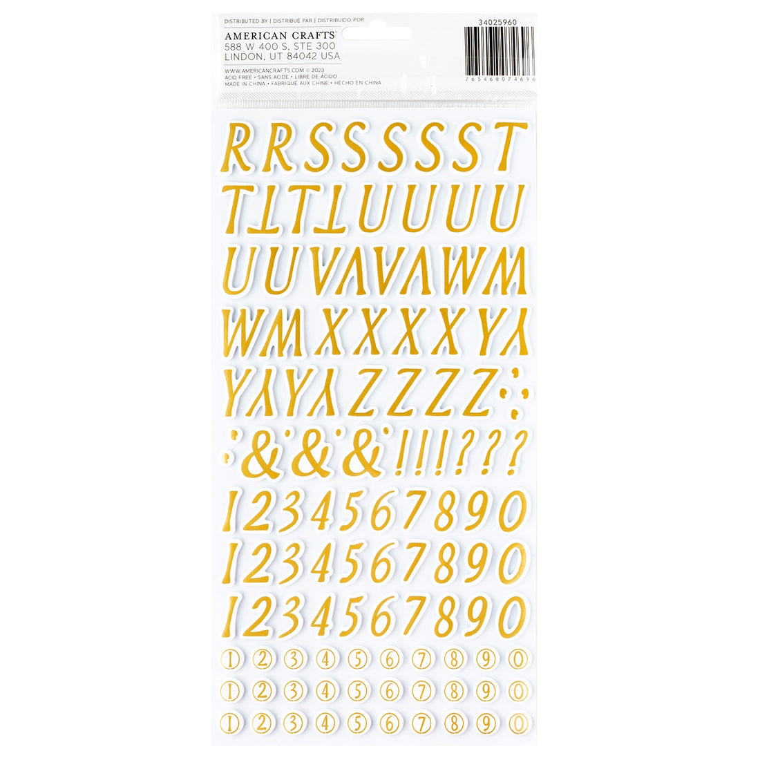 American Crafts Thickers A PERFECT MATCH Foam And Cardstock Letter Stickers