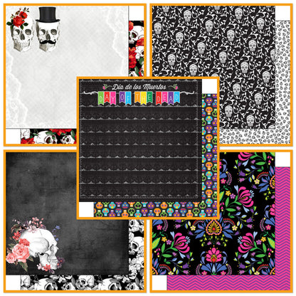 Scrapbook Customs DAY OF THE DEAD MEXICO Paper Pack 10pc