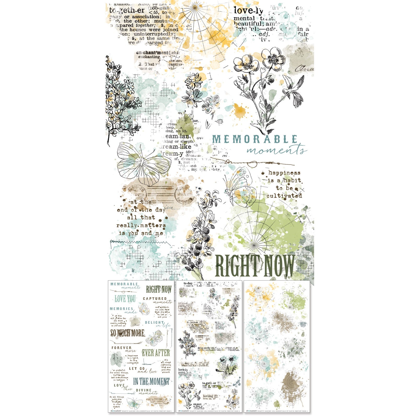 49 and Market KRAFTY GARDEN Essential Rub-On Transfers