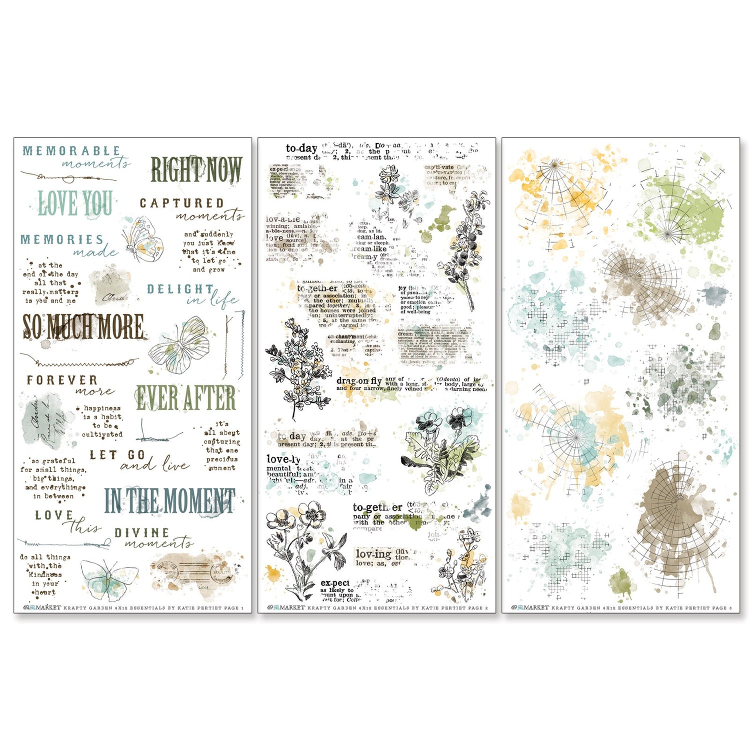 49 and Market KRAFTY GARDEN Essential Rub-On Transfers