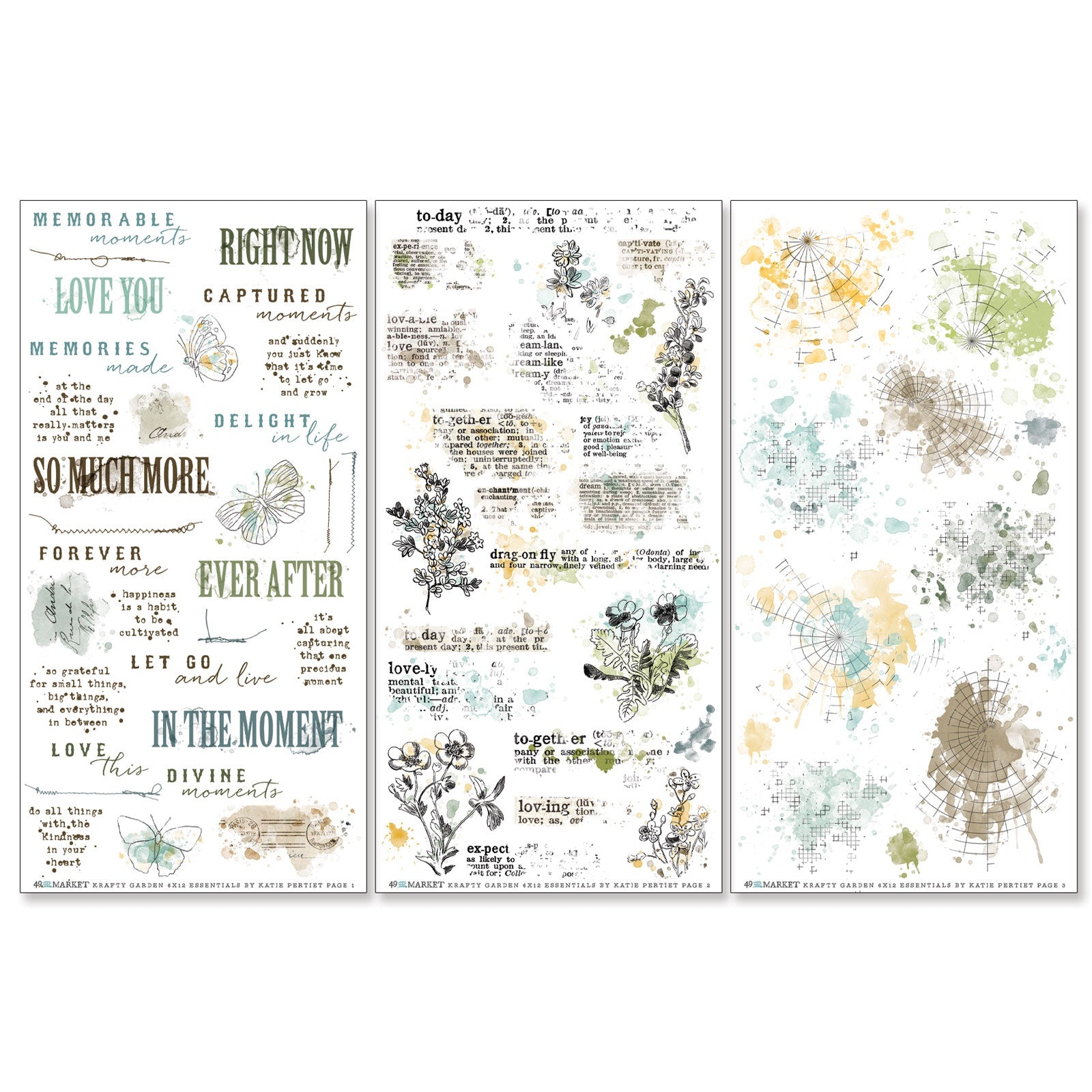 49 and Market KRAFTY GARDEN Essential Rub-On Transfers