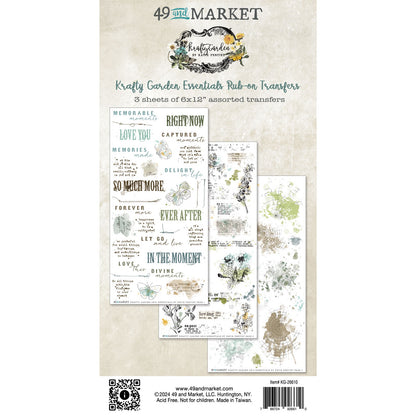 49 and Market KRAFTY GARDEN Essential Rub-On Transfers