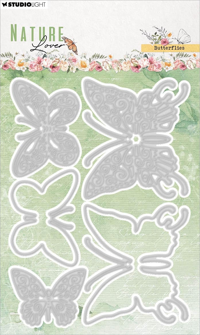 Studio Light NATURE LOVER BUTTERFLY SWIRLS Clear Stamp &amp; Die Set